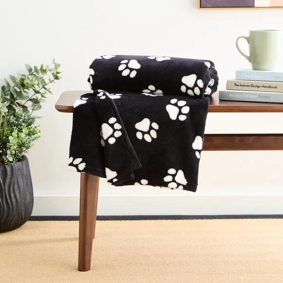 Paw Print Throw Blanket 130cm x 170cm 1