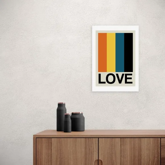 East End Prints Retro Stripe LOVE Sundaze Print 1