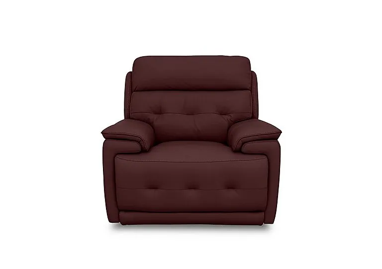 Brescia Leather Power Recliner Chair with Power Headrest - BV Deep Red