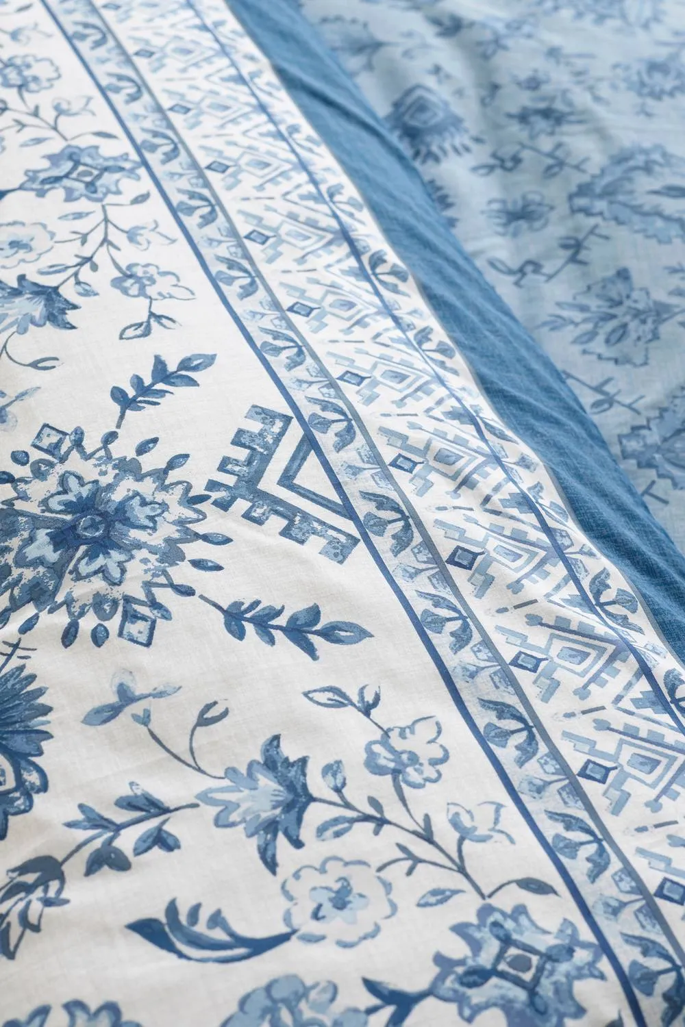 Catherine Lansfield 'Zoukara Floral' Reversible Duvet Cover Set in Blue 4