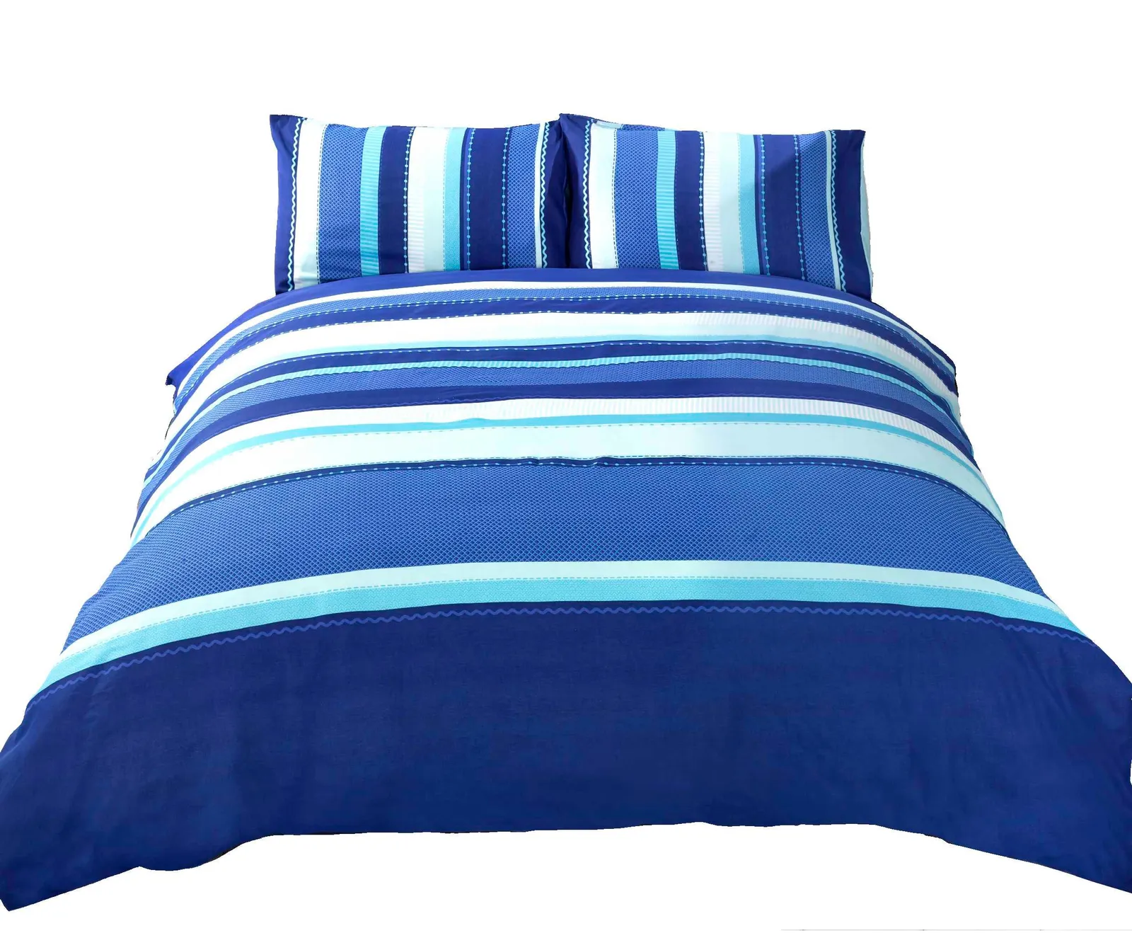 Rapport Home Detroit Stripped Polycotton Duvet Cover Set with Pillowcase in Blue 2