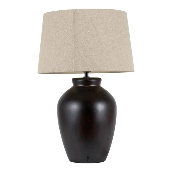 Pacific Lifestyle Espresso Brown Glaze Effect Ceramic Table Lamp 6
