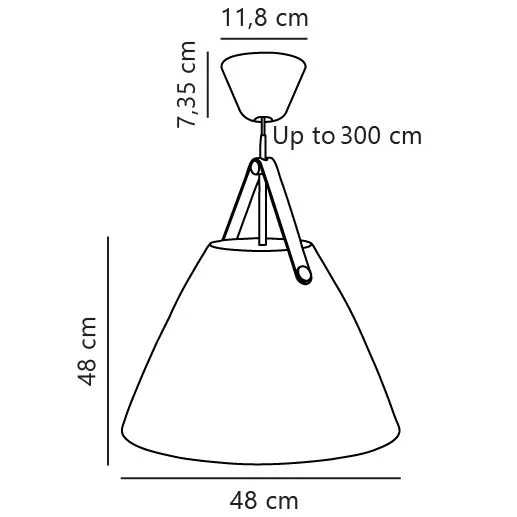 Nordlux Strap Pendant Light Black Metal Dining Room E27 Mains 48cm 4
