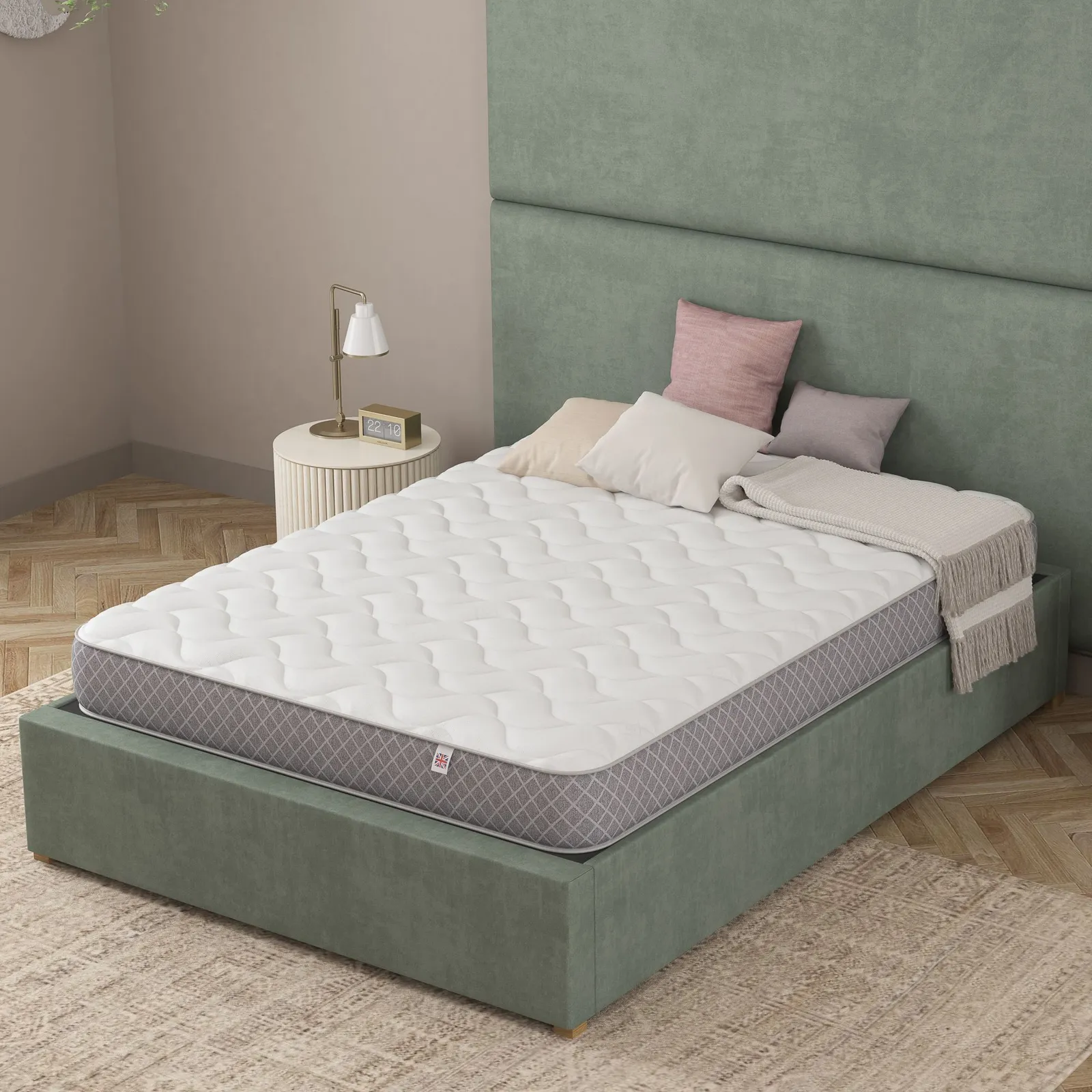 Catherine Lansfield Tranquil Nights Hybrid Mattress in White