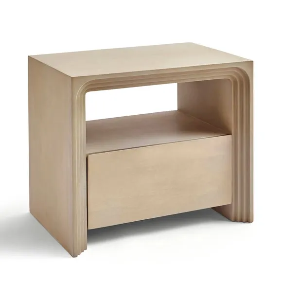 Romy Wide 1 Drawer Bedside Table, Mango Wood 5