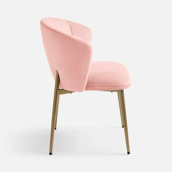 Kiley Dining Chair with Gold Legs, Velvet 5