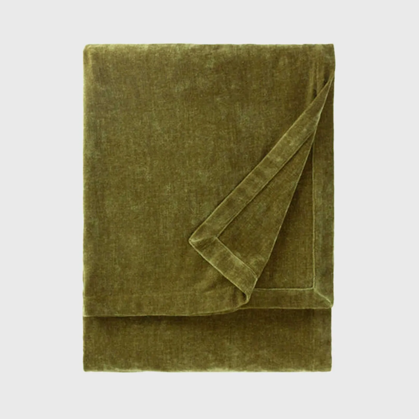 Heavy Chenille Olive Throw Blanket, Green Polyester | Barker & Stonehouse