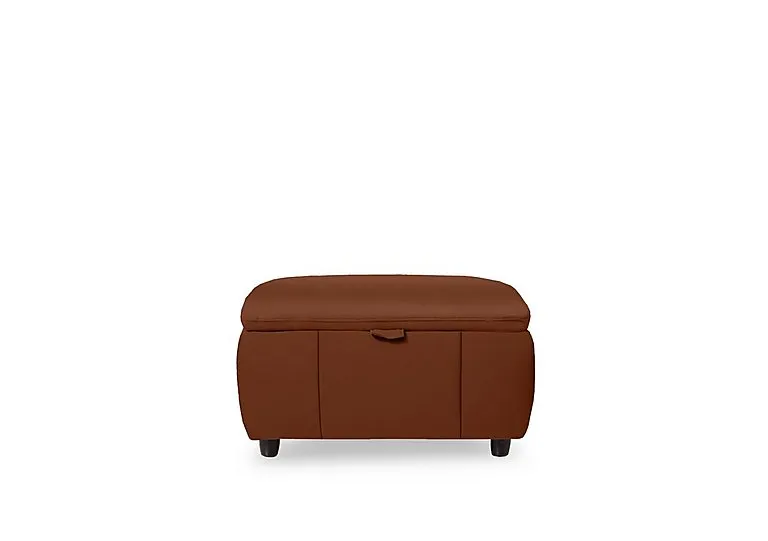 Inca NC Leather Storage Footstool - Butterscotch