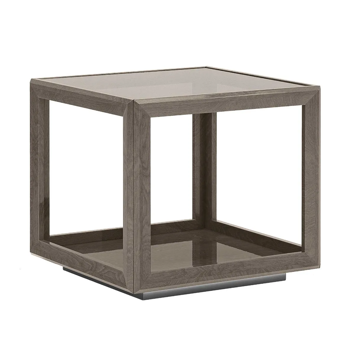 Vinci Square Lamp Table, Silver Birch