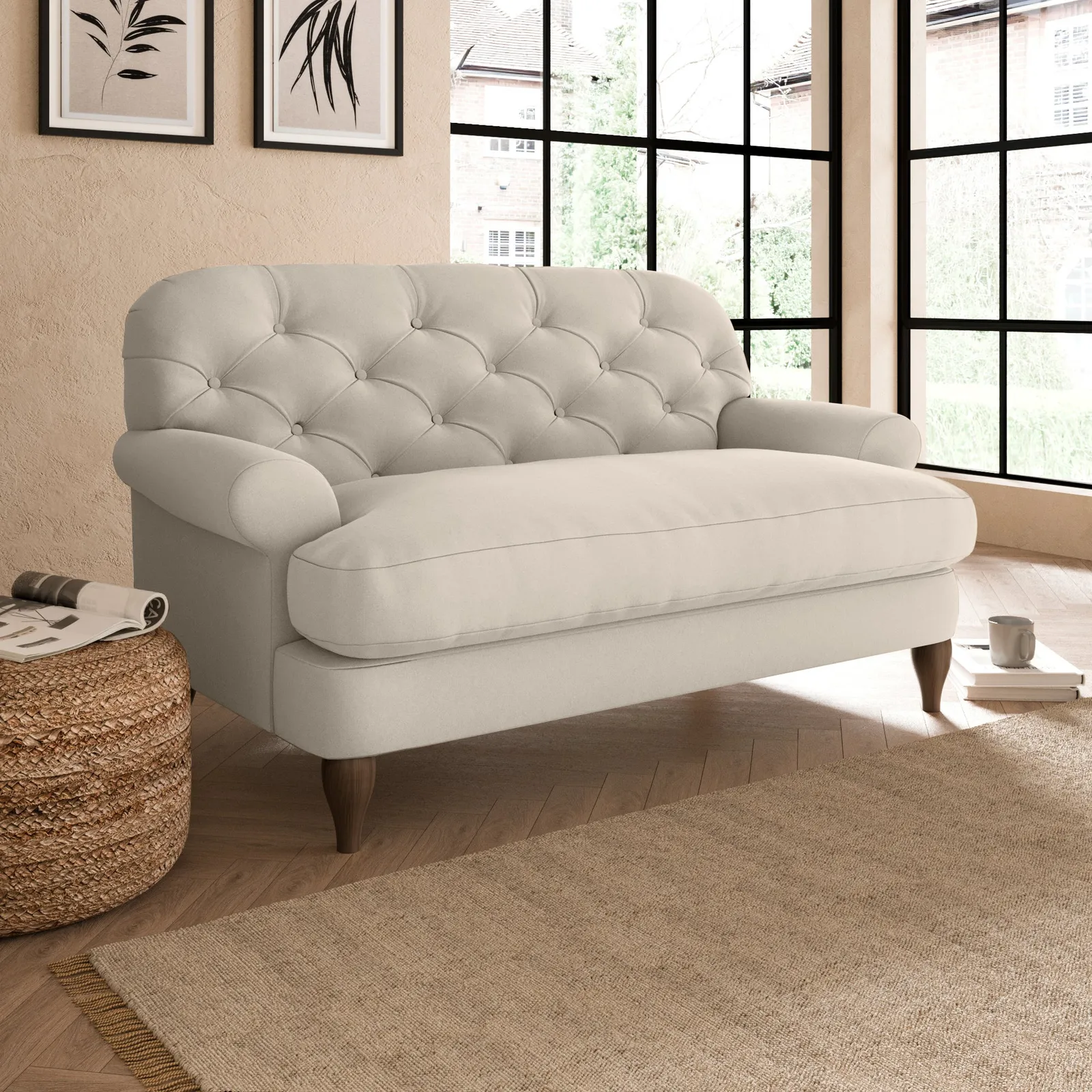Canterbury Luxury Velvet Snuggle Chair Luxury Velvet Natural