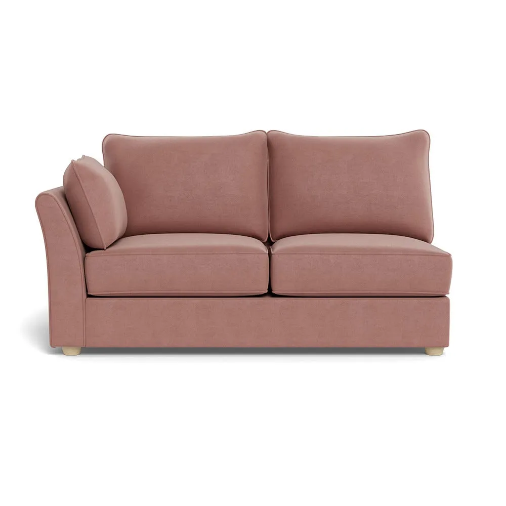 Heal's Tailor Medium Unit Left Hand Facing Smart Luxe Velvet Dusky Natural Beech Feet 1