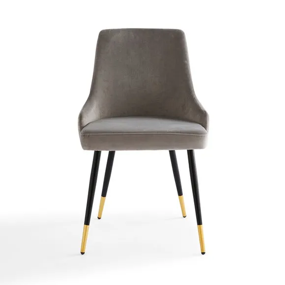 Ariana Set of 4 Grey Dining Chairs Velvet 5