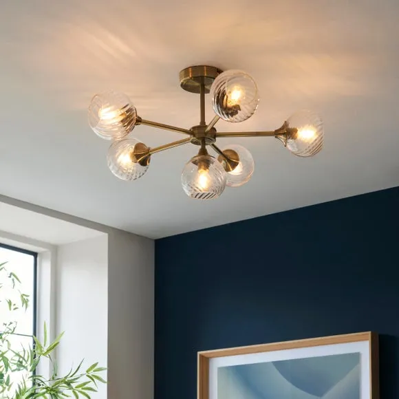 Return - Vogue Asher 6 Light Semi Flush Ceiling Light