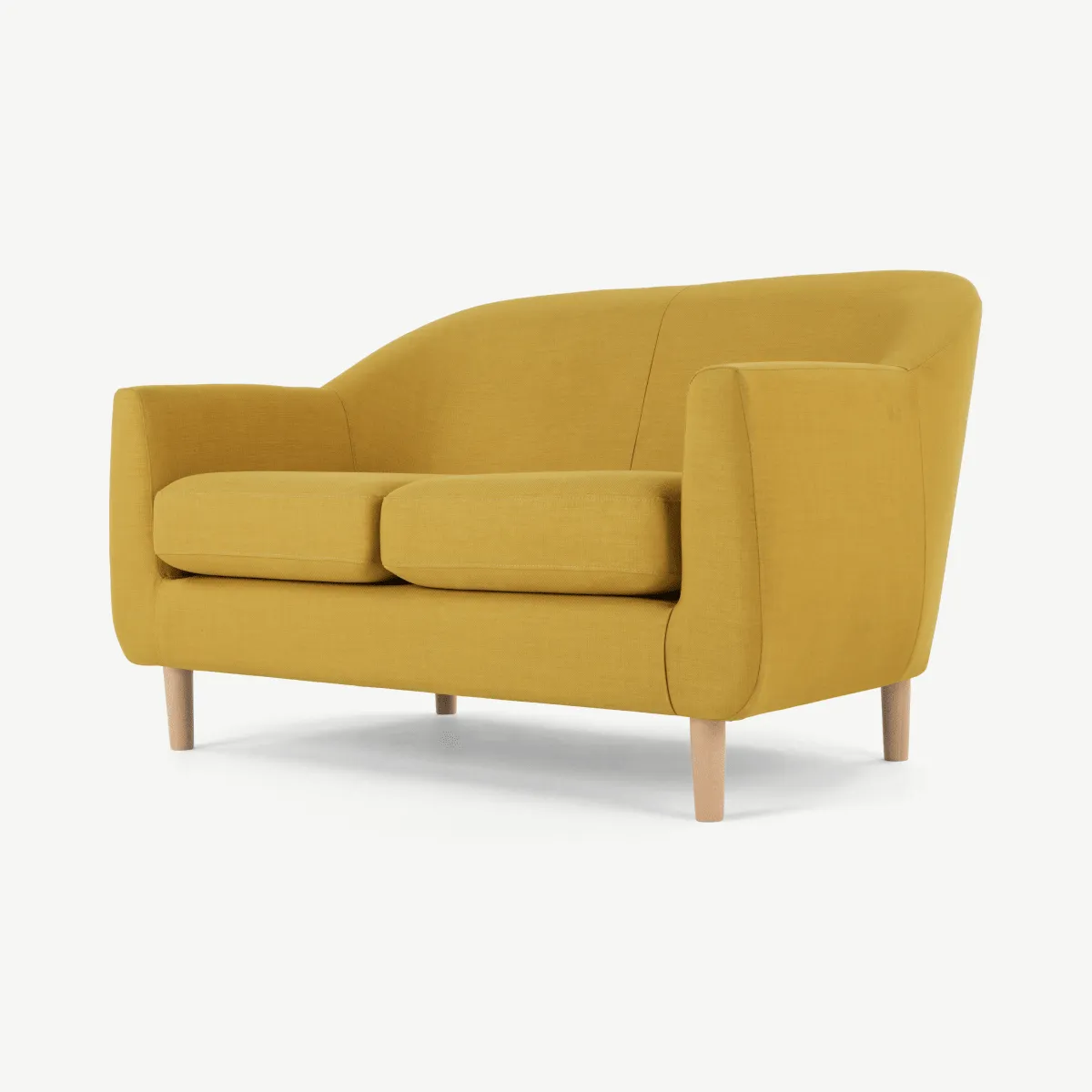 Tubby 2 Seater Sofa, Retro Yellow Fabric