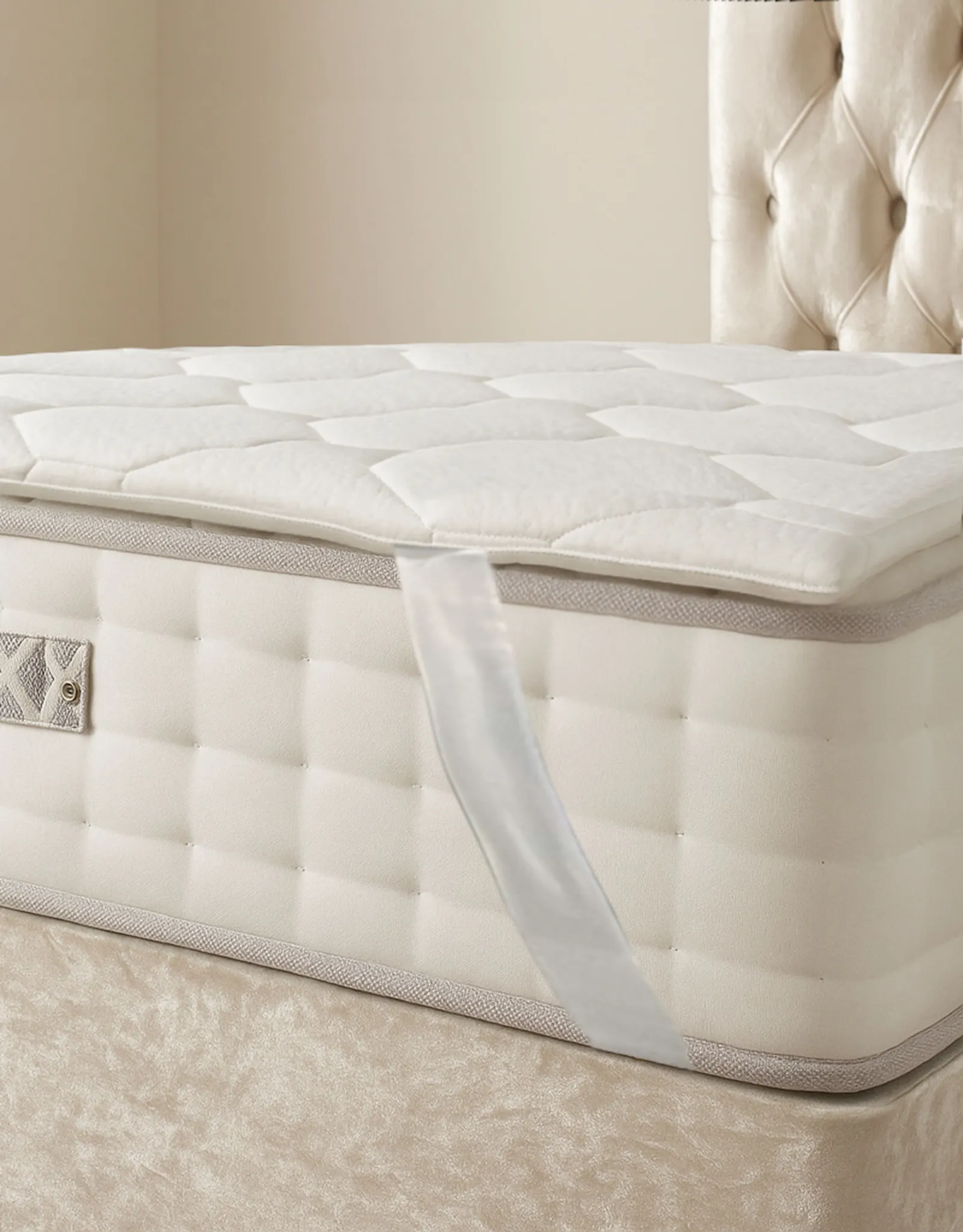 Somnior Cooling Mattress Topper Cool Soft Touch Prevents Overheating in White
