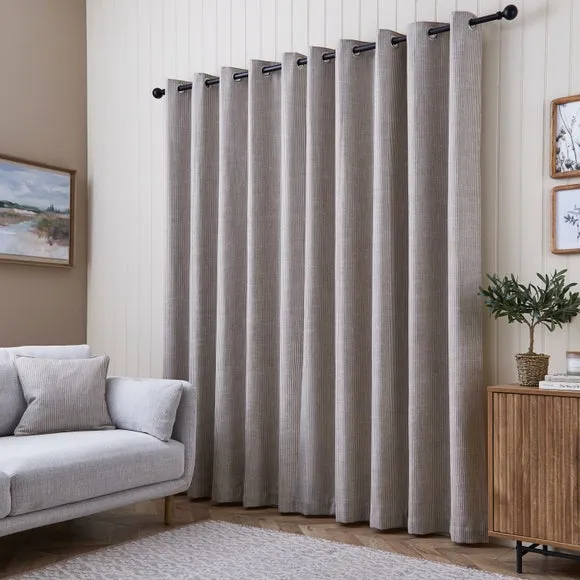 Walker Tonal Stripe Eyelet Curtains 4