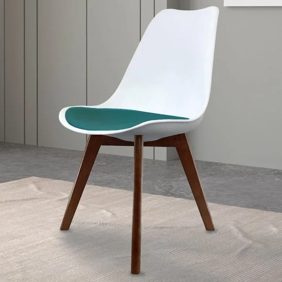 Fusion Living Soho White Plastic Dining Chair with Squared Legs 1