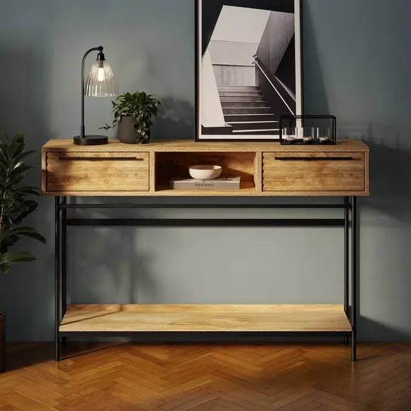 Bryant Extra Wide Console Table, Mango Wood Effect 1
