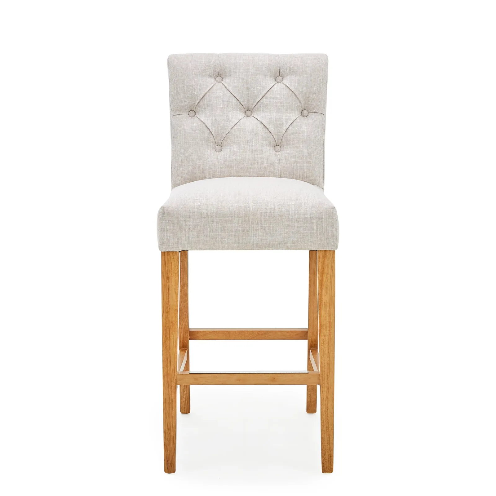 Newbury Bar Stool Natural Linen Brown and Grey