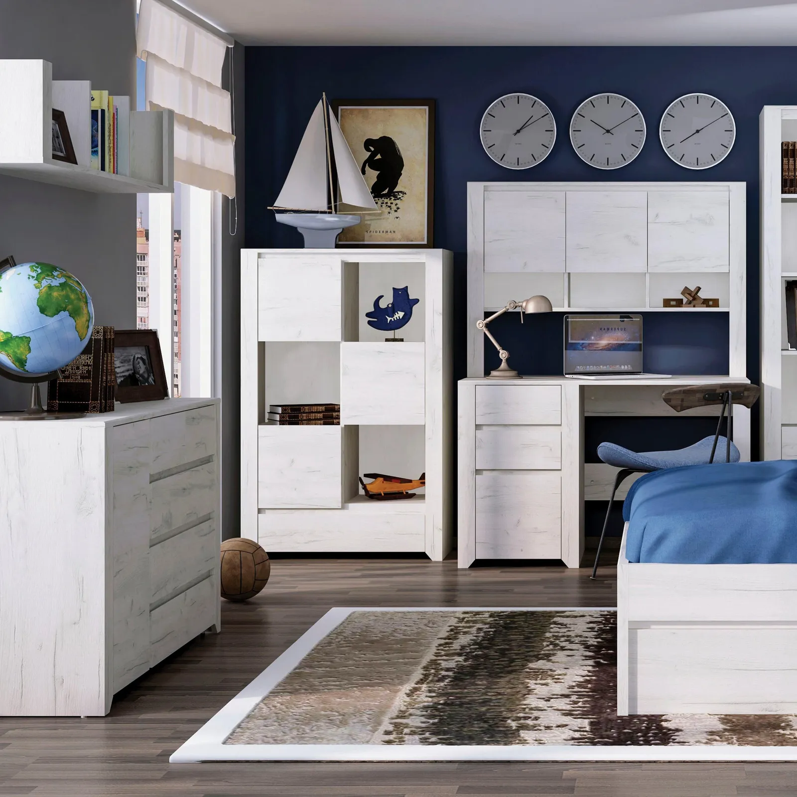 Furniture To Go Angel 1 Door 2+3 Drawer Chest in White 4