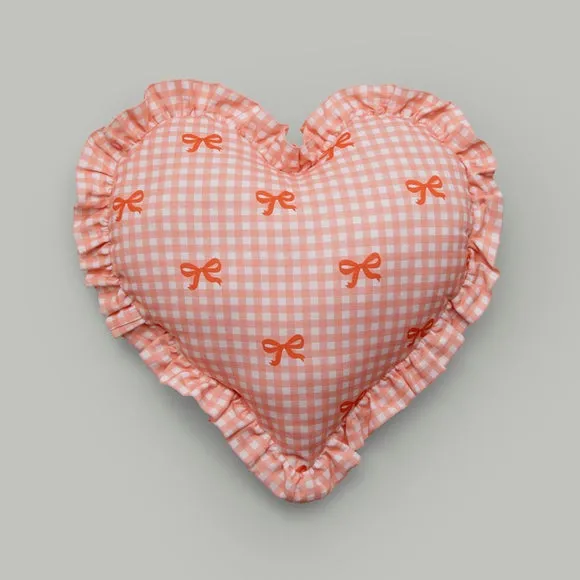 Bow Heart Shaped Cotton Cushion 2