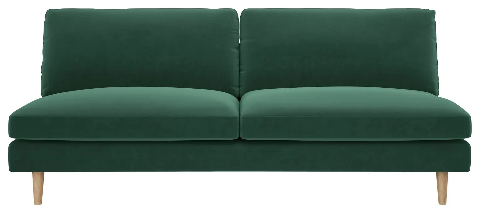 Habitat Teo 3 Seater Velvet Sofa - Green