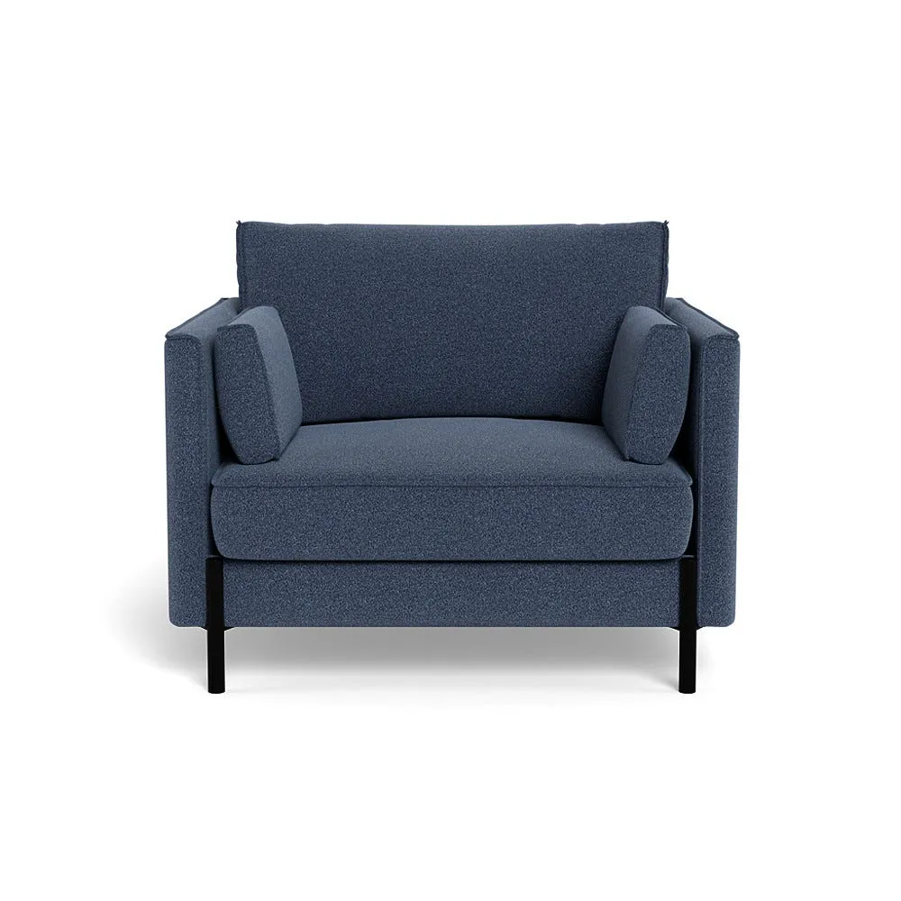 Heal's Tortona Armchair Boucle Indigo Black Feet 1