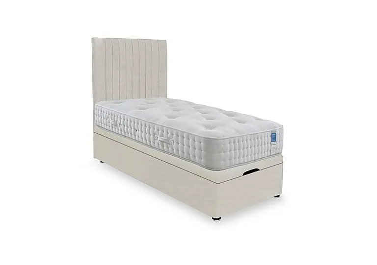 Ortho 2000 Manual End Ottoman Divan Set - Small Single - Plush Ecru