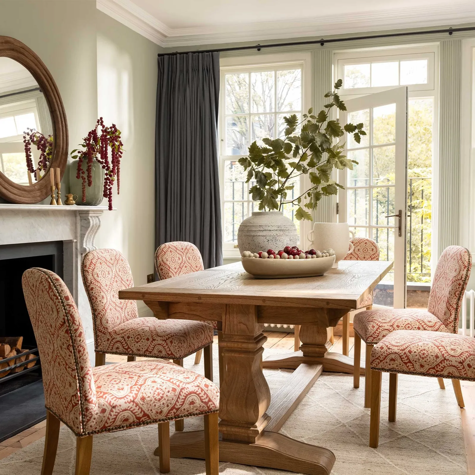 Gable X Linwood Dining Chair, Red Fabric | Barker & Stonehouse 3