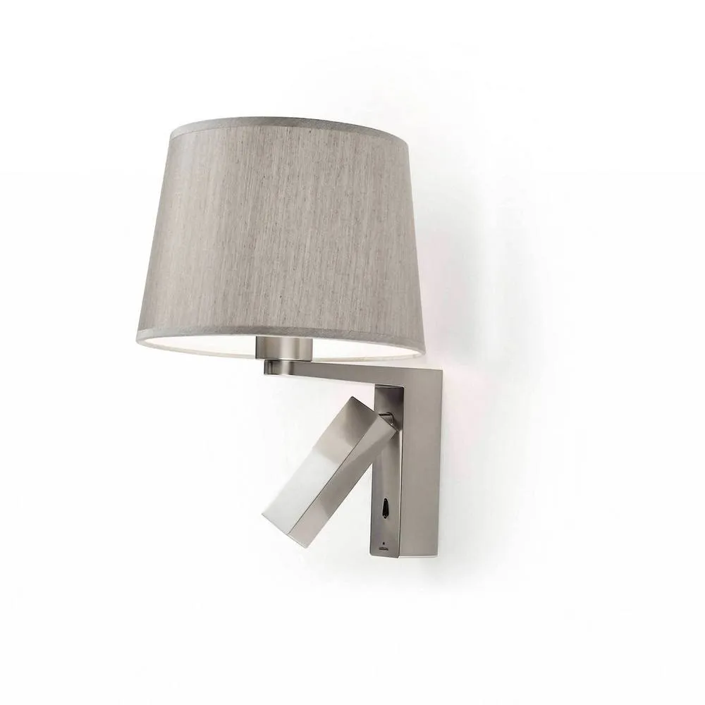 Netlighting 2 Light Indoor Wall Light Satin Nickel with Reading E27 Special Offer in Grey 2