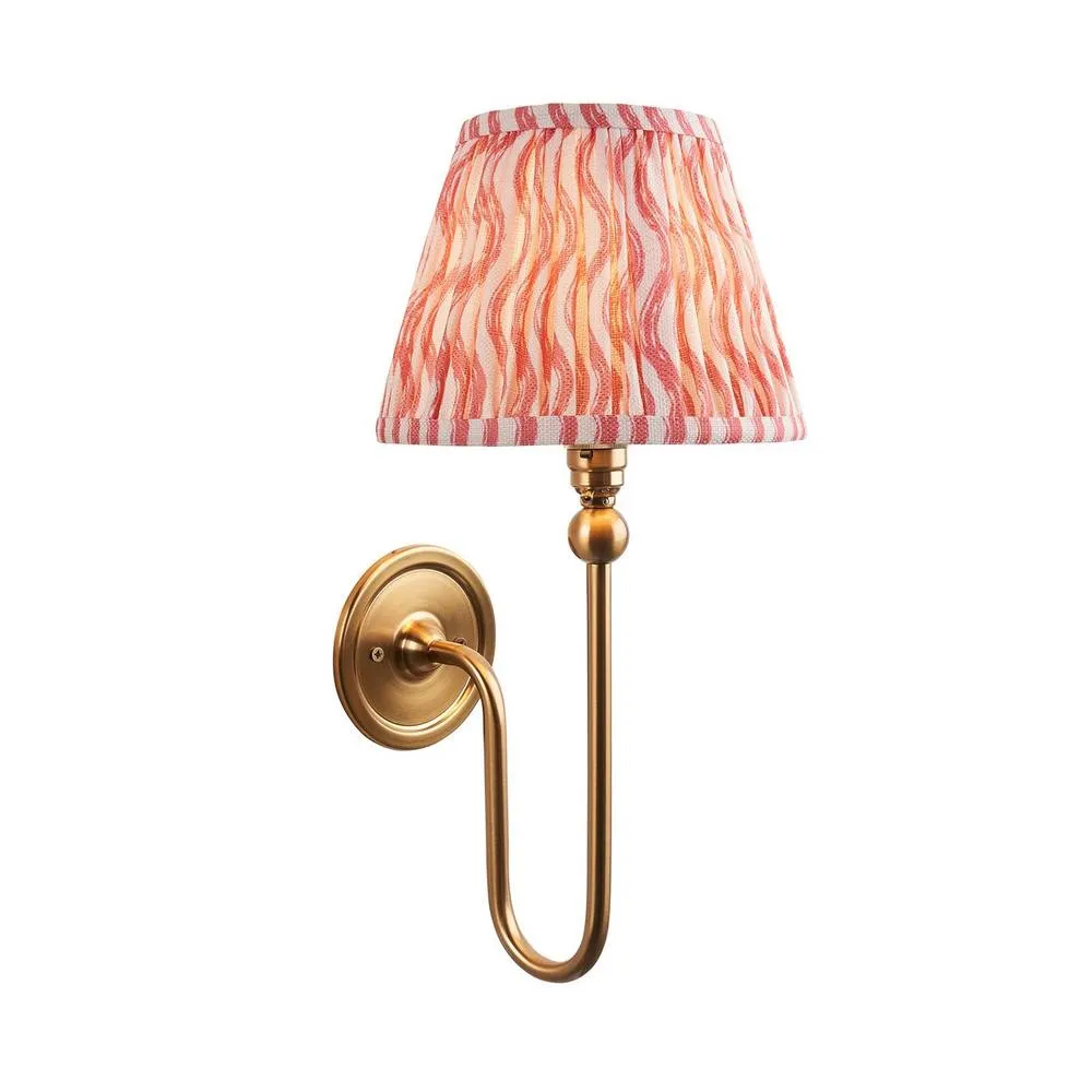 Netlighting Santiago Wall Light Pink Fabric Ripple Shade 20cm B22