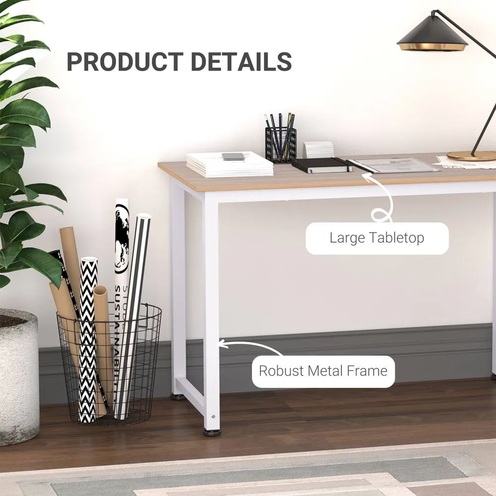 HOMCOM Computer Desk Dining Table Home Office Workstation in White 5