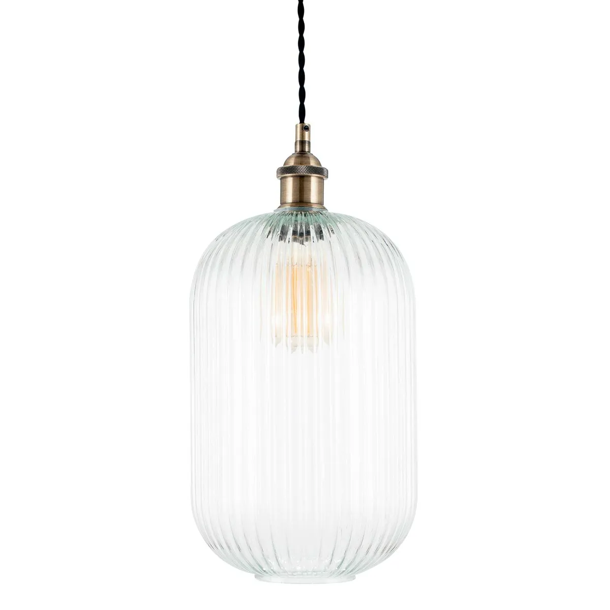 Tall Glass Pendant Light, White | Barker & Stonehouse