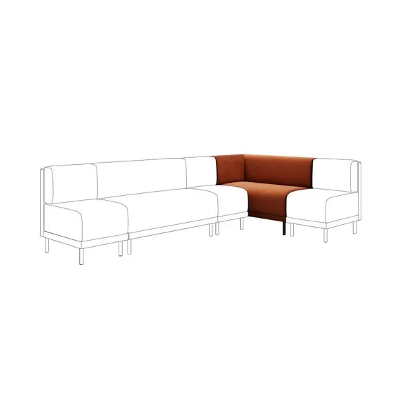 Mae Corner Dining Bench, Matte Plush Velvet 1