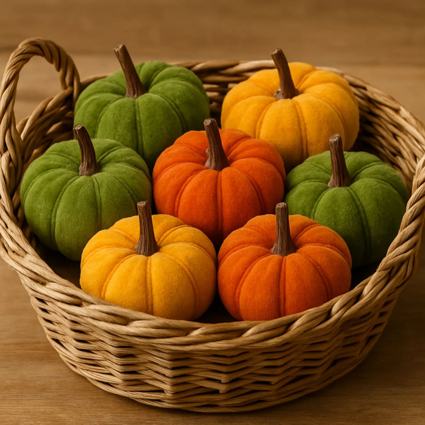 Marco Paul Pack of 7 Autumn Mini Pumpkin Decorations Halloween Décor 8cm in Orange