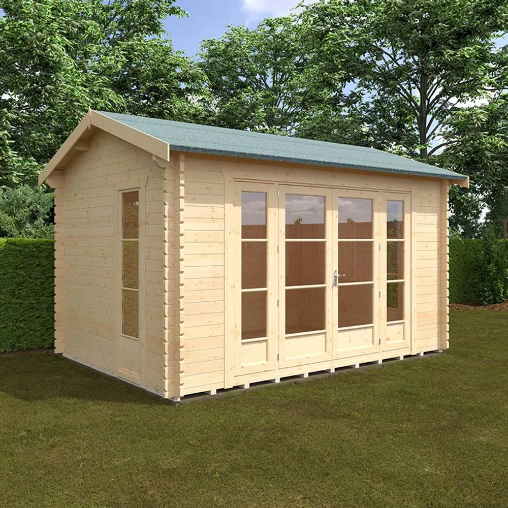 Buttercup Farm 14x10 Bamber 44mm Cabin - L415 x W295 x H272.6 cm in Natural 2