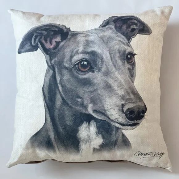Christine Varley Greyhound Square Cushion 2