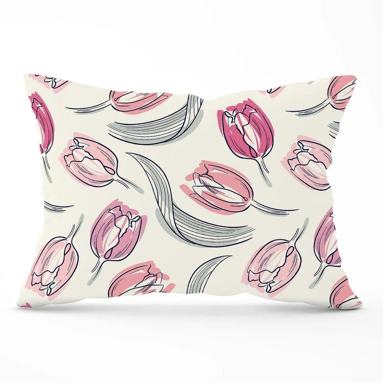 Warren Reed - Designer Tulips Cushions in Pink