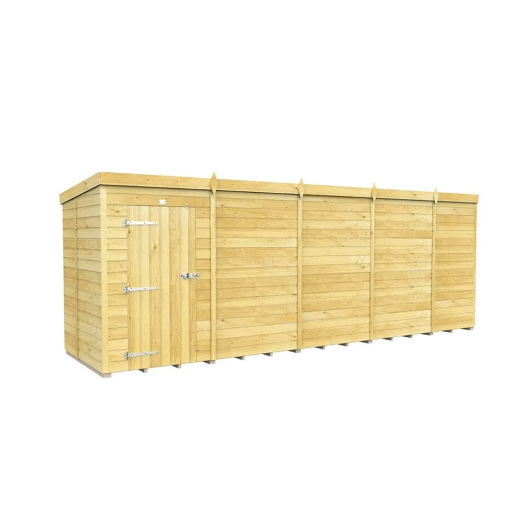 Buttercup Farm 19 x 5 Feet Pent Shed - Single Door W/O Window - L147 x W560 x H201 cm in Brown