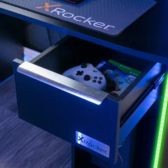 X Rocker Electra Desk with Wireless Charging and LED Lights 3