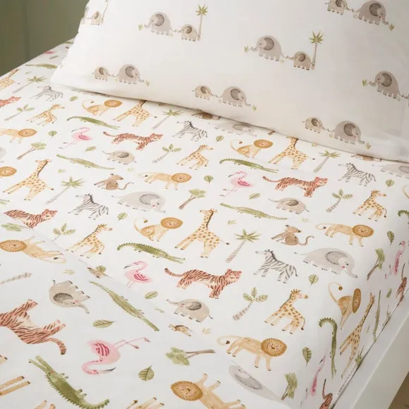 Set of 2 Little Wild Ones 100% Cotton Fitted Sheets