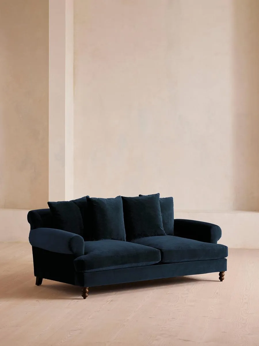 Audrey Two Seater Sofa, Velvet, Royal Blue
