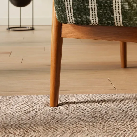 Maxwell Texture Ticking Stripe Wooden Arm Accent Chair 5