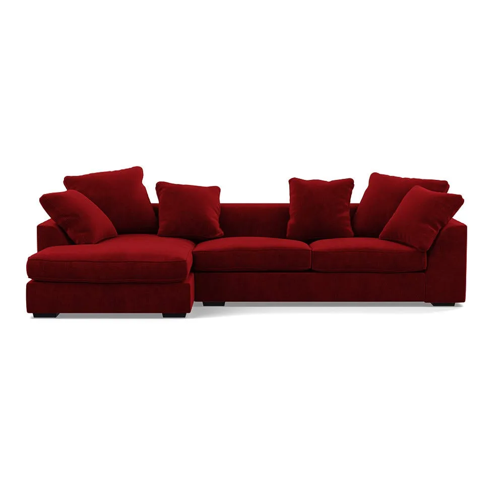 Heal's Cumulus LHF Corner Sofa Smart Luxe Velvet Mulberry Black Feet 1