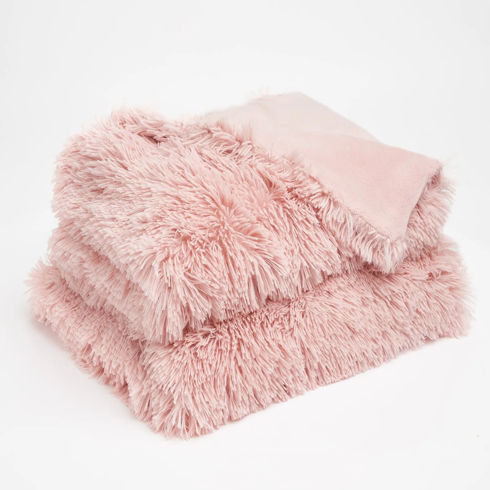 OHS Fluffy Fleece Throw Blanket in Light Pink