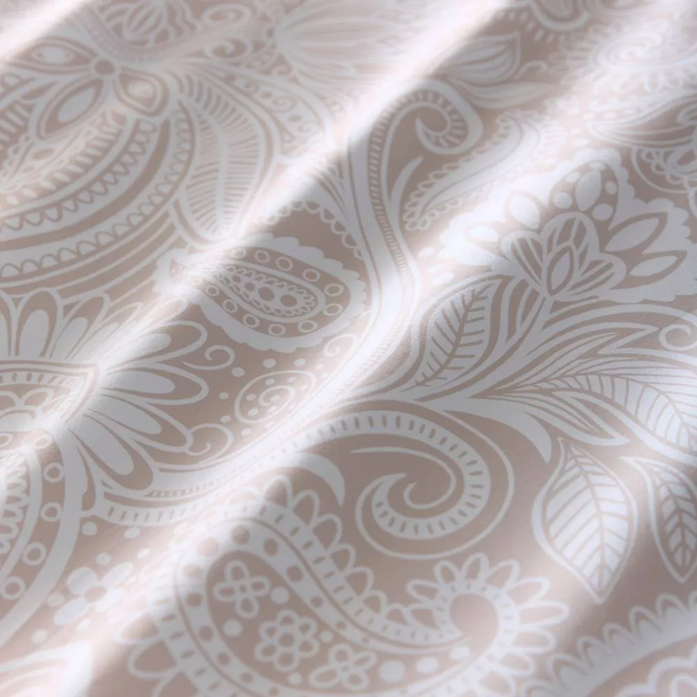 Portfolio Home Paisley Geometric Duvet Cover Quilt Set With Pillow Case Bedding in Natural 3