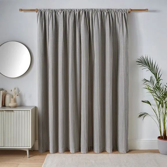 Linford Stripe Unlined Slot Top Curtains 4