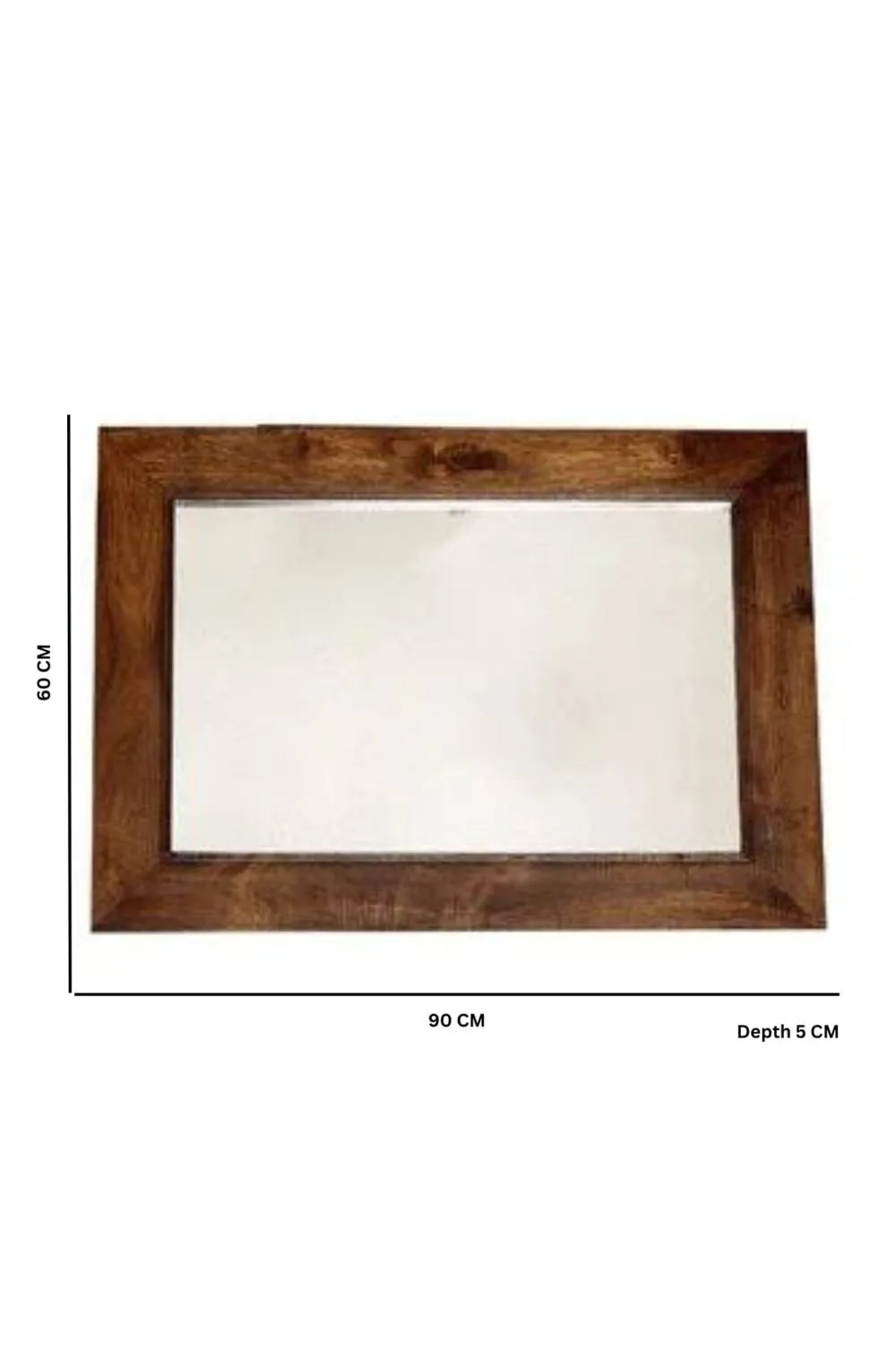 IH Design Southborough Deep Walnut Dark Mango Wood Frame Mirror in Natural 3