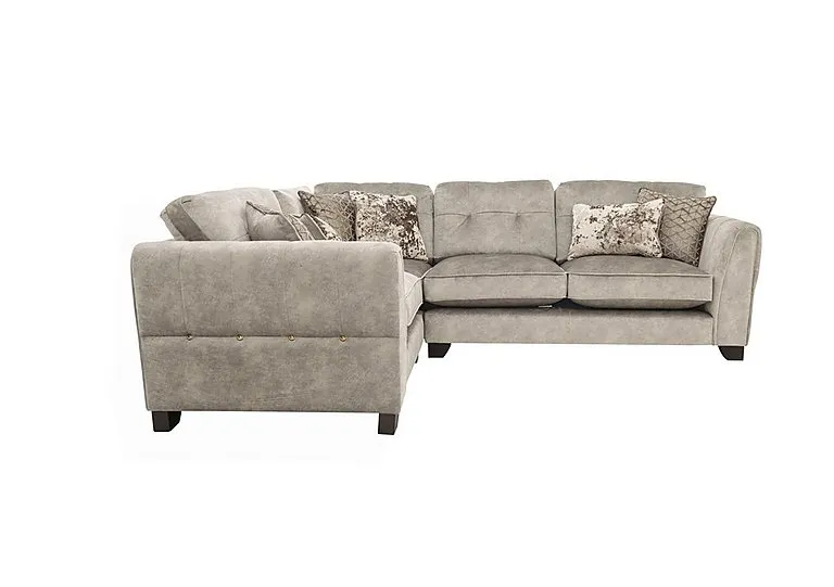 Mariah Small Fabric Classic Back Left Hand Facing Corner Sofa with Brass Insert - Dapple Cream with Brass Insert