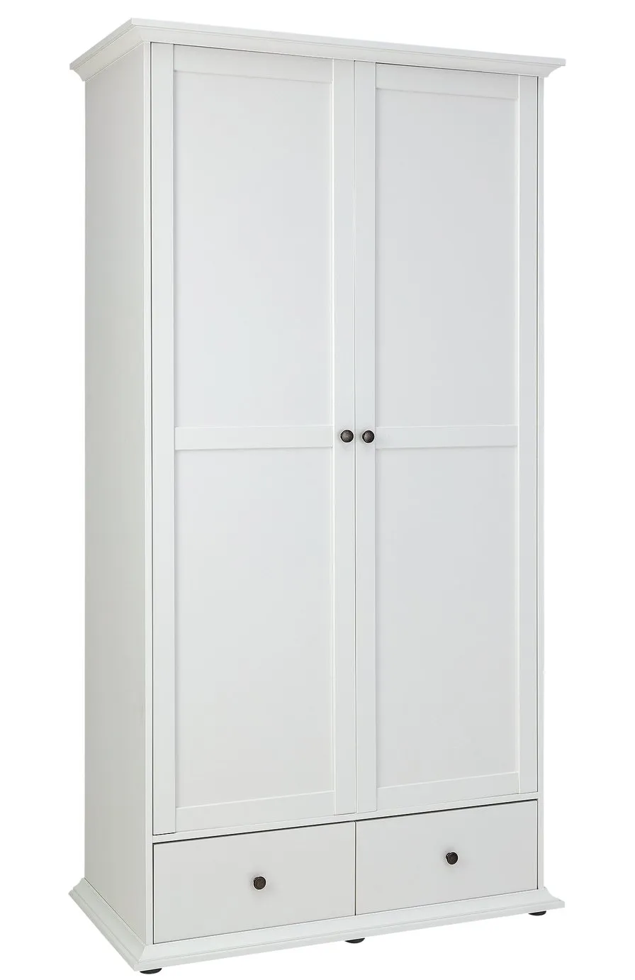 Habitat Heathland 2 Door 2 Drawer Wardrobe - White